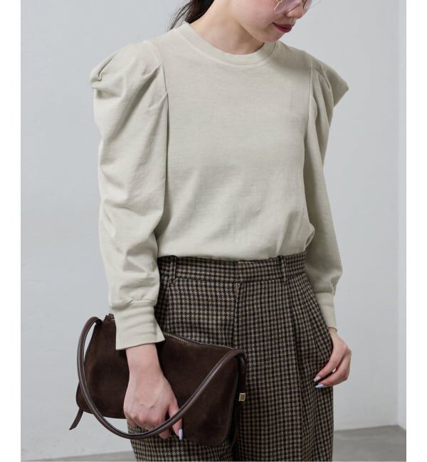 IENA「ywy/ワイワイ 別注 TUCK SLEEVE TOPS EX カットソー TUCK SLV VNTG」|Tシャツ・カットソー|
