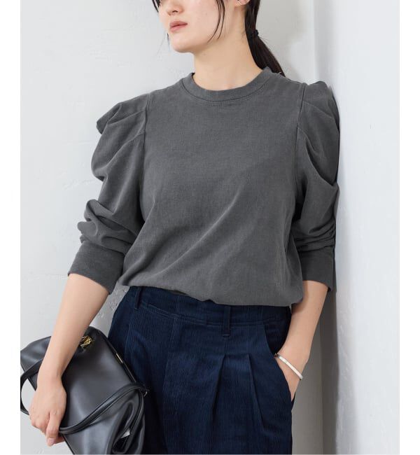 IENA「ywy/ワイワイ 別注 TUCK SLEEVE TOPS EX カットソー TUCK SLV VNTG」|Tシャツ・カットソー|