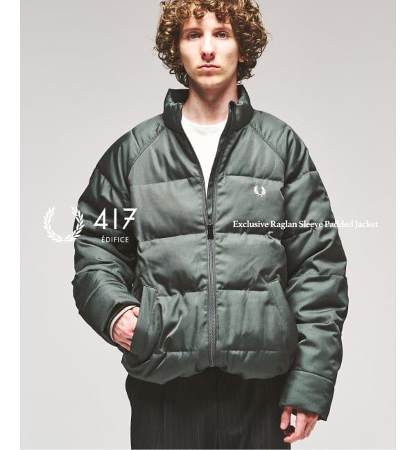 417 EDIFICE「FRED PERRY / フレッドペリー 417別注 ラグランスリーブ パデッドジャケット」|その他|カーキ