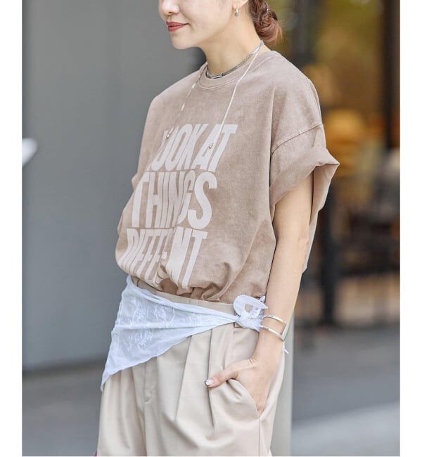 JOURNAL STANDARD「《追加3》ラウンドヘムピグメントT」|Tシャツ・カットソー|