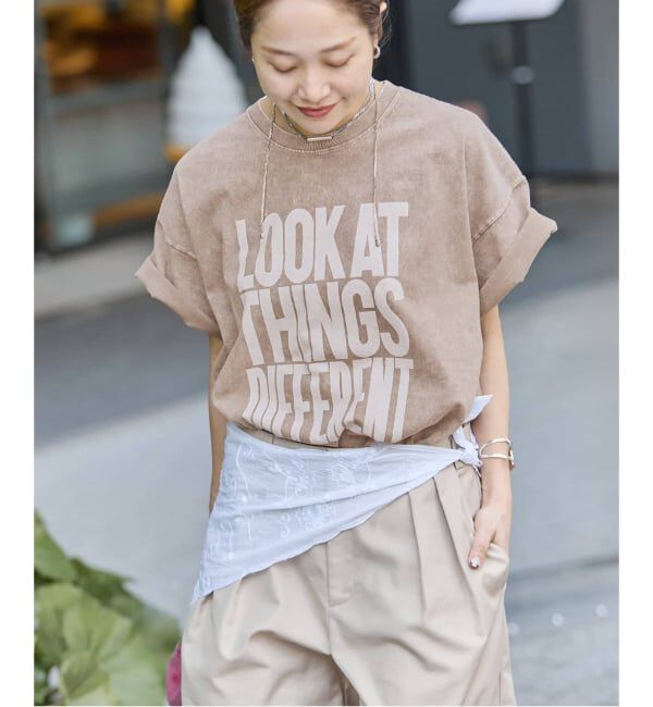 JOURNAL STANDARD「《追加3》ラウンドヘムピグメントT」|Tシャツ・カットソー|