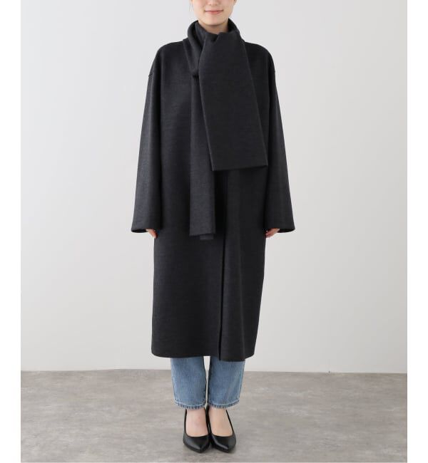 journal standard L'essage「HARRIS WHARF LONDON Women scarf coat light pressed wool コート」|その他|