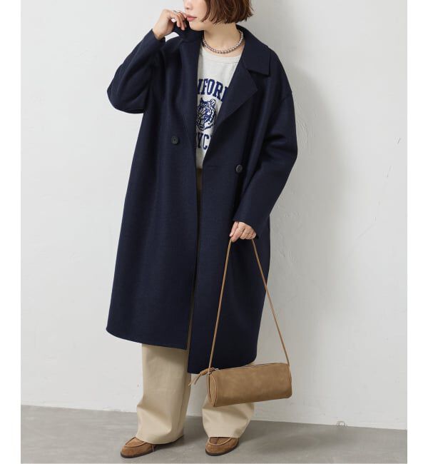 journal standard L'essage「HARRIS WHARF LONDON 別注 Women dropped shoulder d.b. コート」|その他|ネイビー