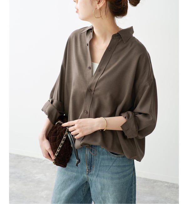 Spick and Span「CU/PEヘムギャザーシャツ」|シャツ・ブラウス|