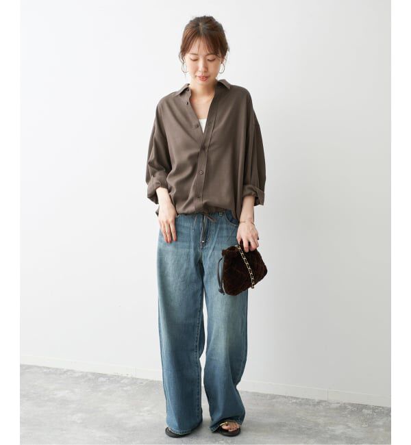 Spick and Span「CU/PEヘムギャザーシャツ」|シャツ・ブラウス|