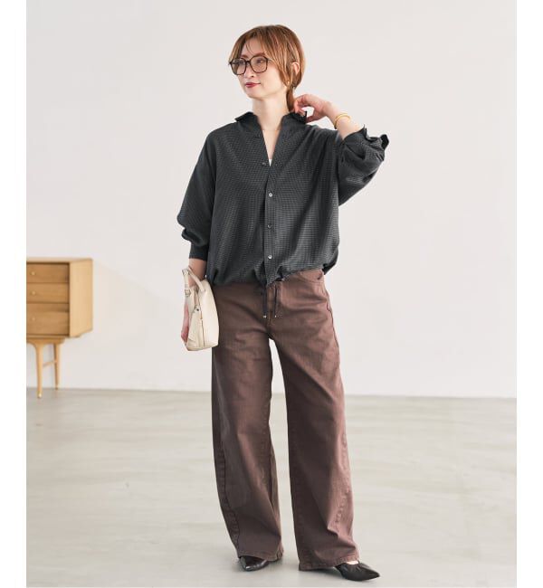 Spick and Span「CU/PEヘムギャザーシャツ」|シャツ・ブラウス|