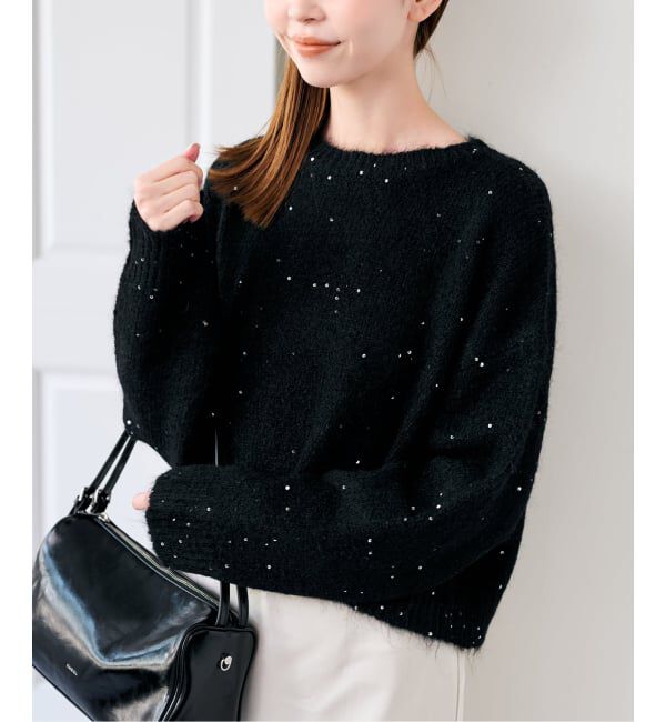 U by SPICK&SPAN「《予約》スパンコールクルーニット」|ニット・セーター|