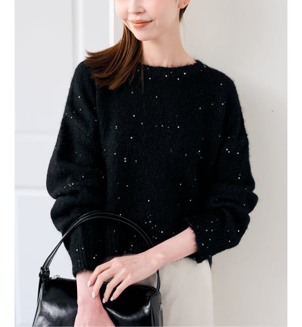 U by SPICK&SPAN「《予約》スパンコールクルーニット」|ニット・セーター|