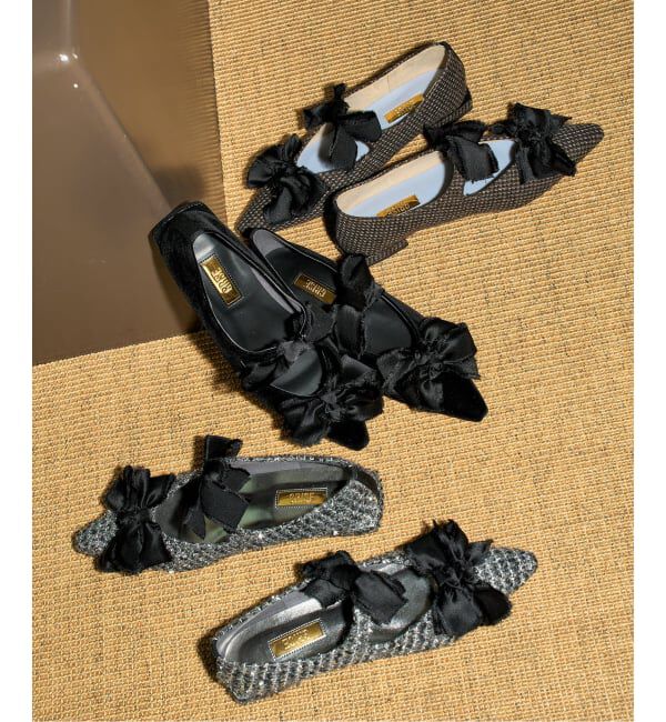 GRISE「《予約/WEB+一部店舗限定》GRISEポインテッドサテンリボンフラット」|その他|