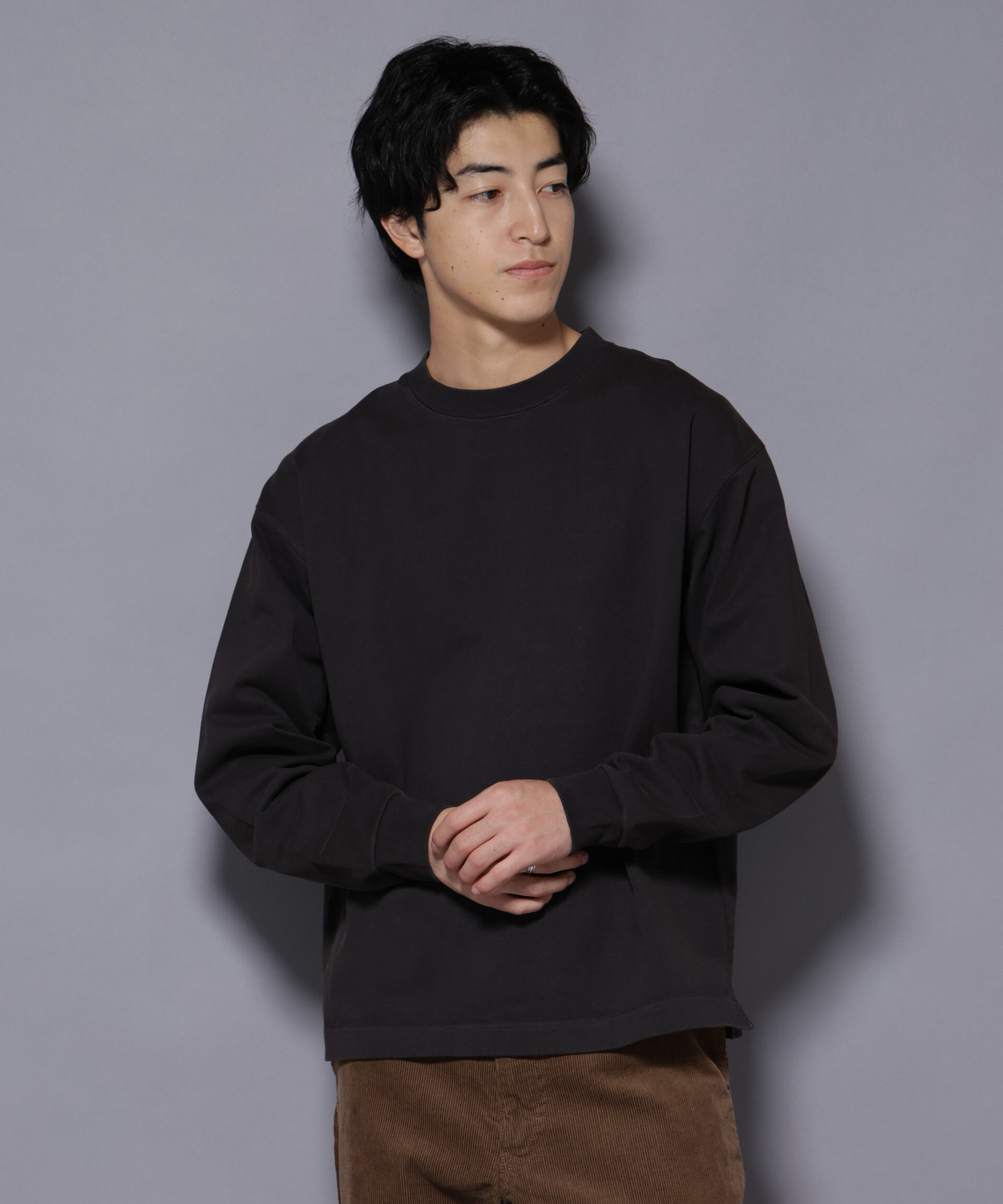 NANO universe「ヘビーオンスワイドプルオーバー 長袖」|Tシャツ・カットソー|チャコール3