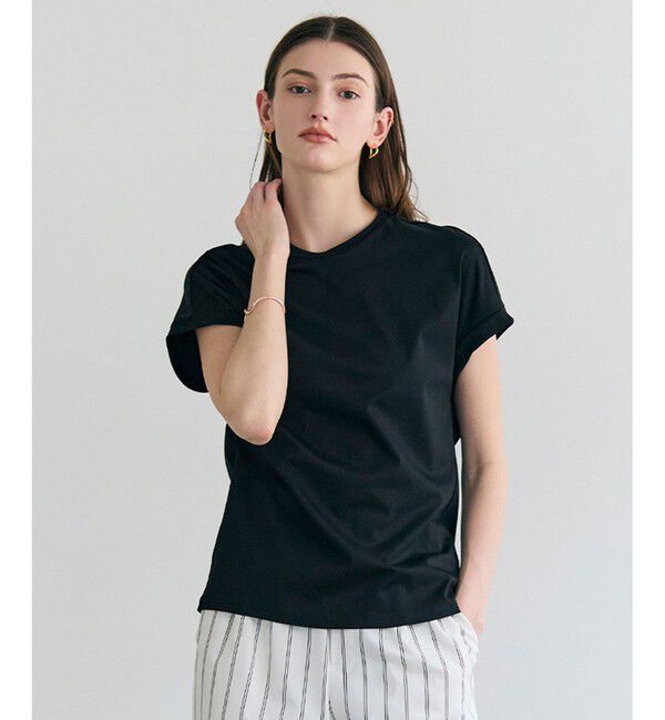 BEIGE,「BORNA / コットンスムースTシャツ」|Tシャツ・カットソー|Black