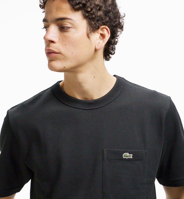 LACOSTE「鹿の子地ポケット半袖Tシャツ」|Tシャツ・カットソー|ブラック