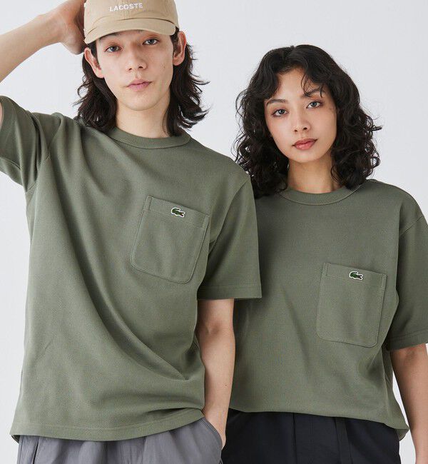 LACOSTE「鹿の子地ポケット半袖Tシャツ」|Tシャツ・カットソー|モスグリーン