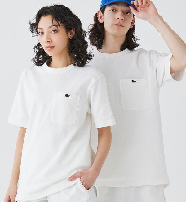 LACOSTE「鹿の子地ポケット半袖Tシャツ」|Tシャツ・カットソー|ホワイト