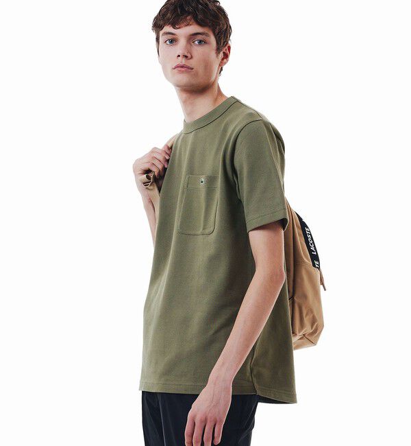 LACOSTE「鹿の子地ポケット半袖Tシャツ」|Tシャツ・カットソー|