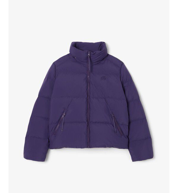 LACOSTE「ウィメンズ ボリュームハイネック ナイロンショート ダックダウンジャケット / フード取り外し可」|ダウン|