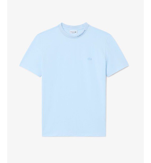 LACOSTE「ジャカードブランドネームネック鹿の子Tシャツ」|Tシャツ・カットソー|ライトブルー