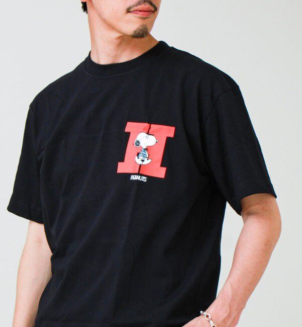 GLOSTER「PEANUTS&times;BEEFY-T クルーネックTシャツ」|Tシャツ・カットソー|ブラック系その他2