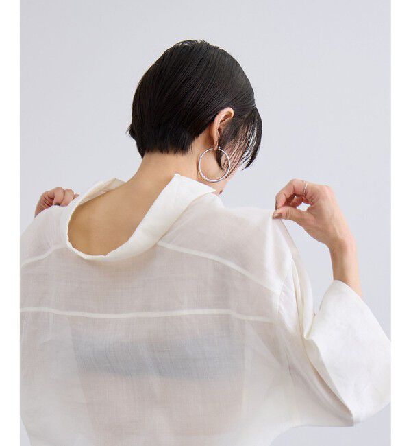 SALON adam et rope'「ペーパーリネンハーフスリーブニュアンスシャツ」|シャツ・ブラウス|