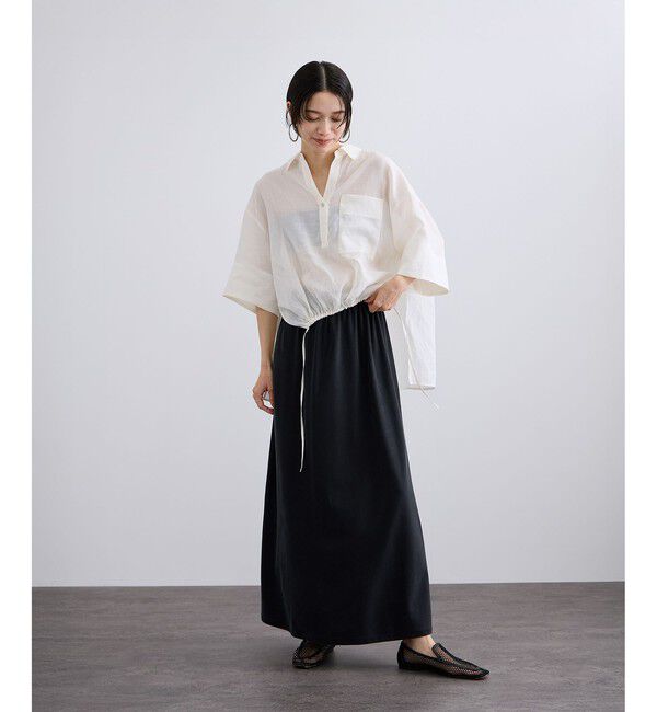 SALON adam et rope'「ペーパーリネンハーフスリーブニュアンスシャツ」|シャツ・ブラウス|