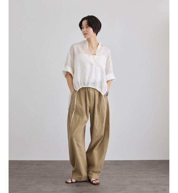 SALON adam et rope'「ペーパーリネンハーフスリーブニュアンスシャツ」|シャツ・ブラウス|