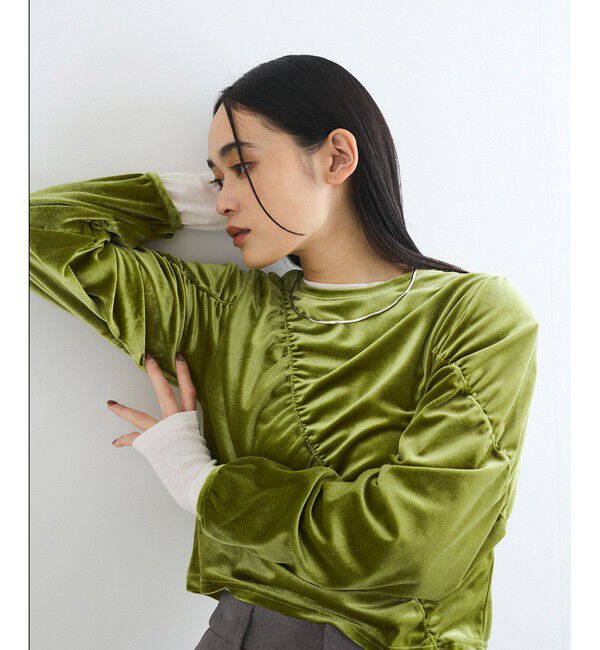 VIS「【洗える】ベロアシャーリングプルオーバー」|Tシャツ・カットソー|