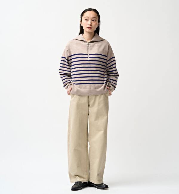 ORCIVAL「ORCIVAL | プレーティング ストライプセーラ―カラープルオーバー WOMEN」|ニット・セーター|