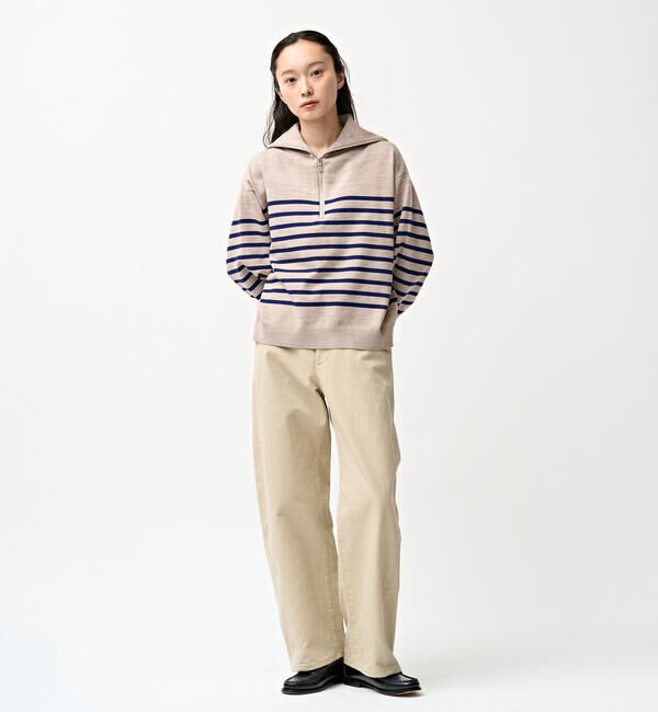 ORCIVAL「ORCIVAL | プレーティング ストライプセーラ―カラープルオーバー WOMEN」|ニット・セーター|