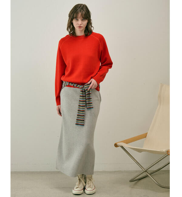  「RYE TENDER | コットンカシミア セミタイトスカート WOMEN」|スカート|