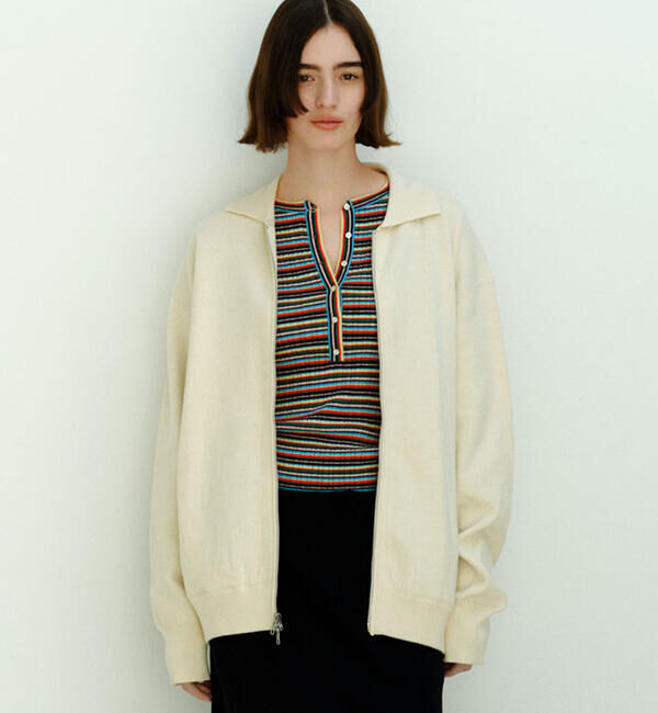  「RYE TENDER | コットンカシミア ヘンリーネックプルオーバー WOMEN」|ニット・セーター|