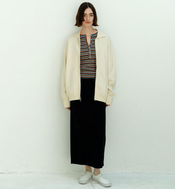  「RYE TENDER | コットンカシミア ヘンリーネックプルオーバー WOMEN」|ニット・セーター|