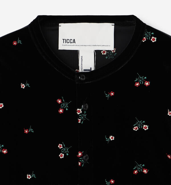  「TICCA | 〈別注〉ベロアエンブロイダリー カーディガン WOMEN」|カーディガン|