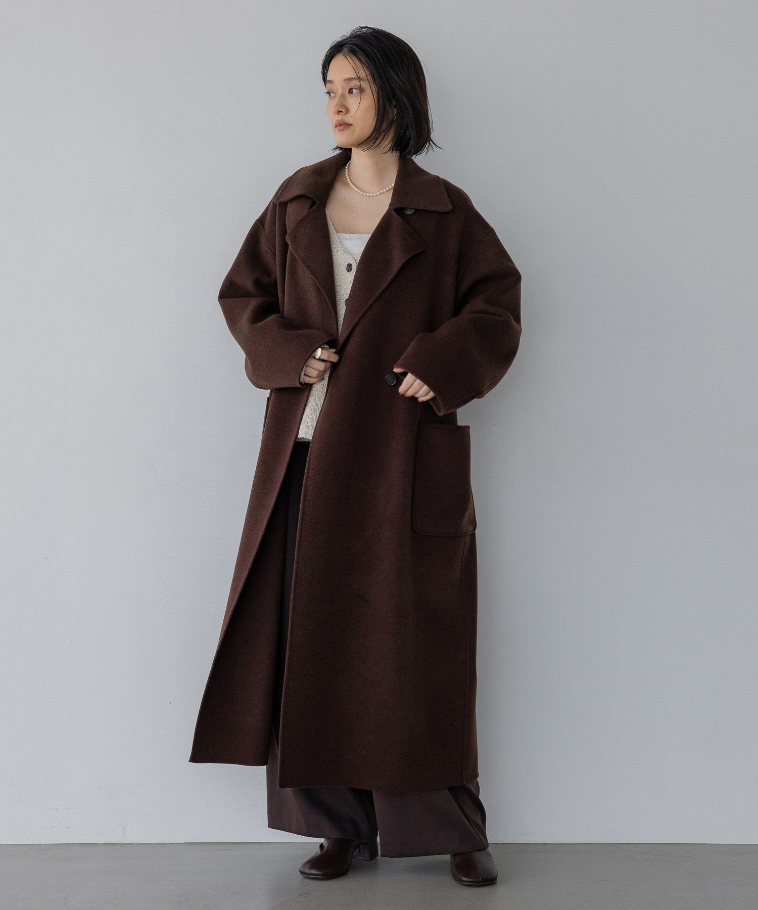 A part by 「【名品シリーズ】カシープ3WAYスタンドロングコート」|チェスターコート|ブラウン２