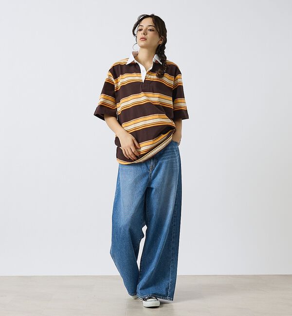 ABAHOUSE「【BARBARIAN / バーバリアン】Rugby Collar Short /」|ポロシャツ|