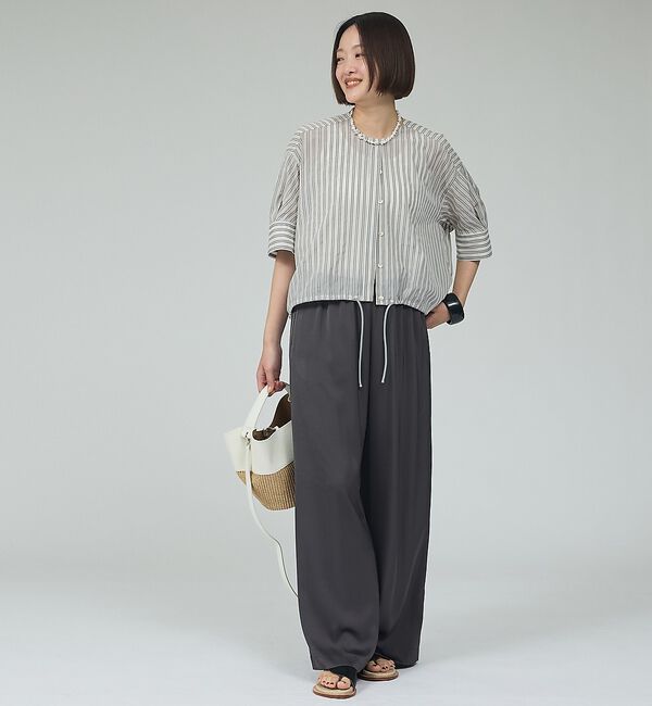 qualite「【シルエット調整可能】フォルムドロストブラウス」|シャツ・ブラウス|