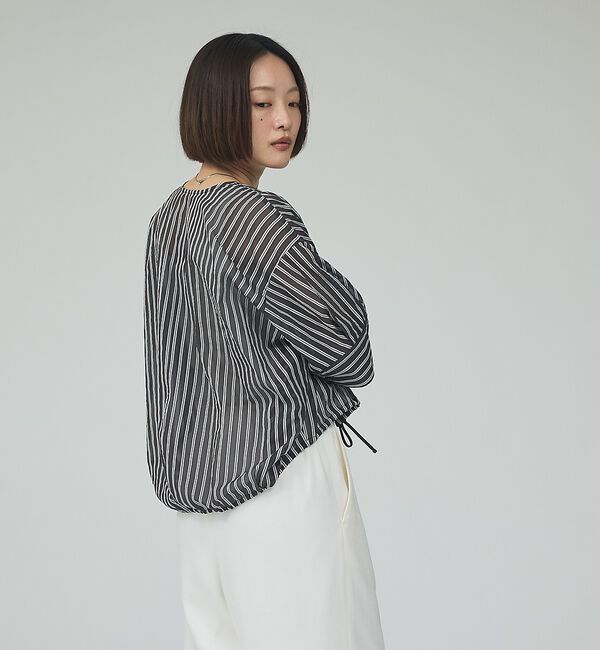 qualite「【シルエット調整可能】フォルムドロストブラウス」|シャツ・ブラウス|