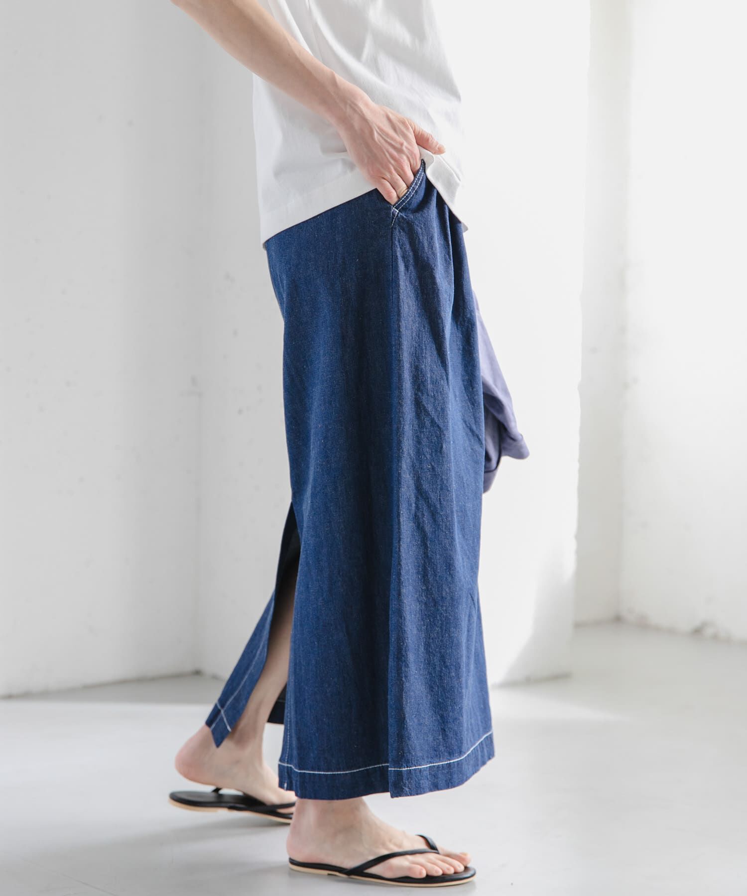 URBAN RESEARCH DOORS「FORK&SPOON　綿麻デニムスカート」|スカート|