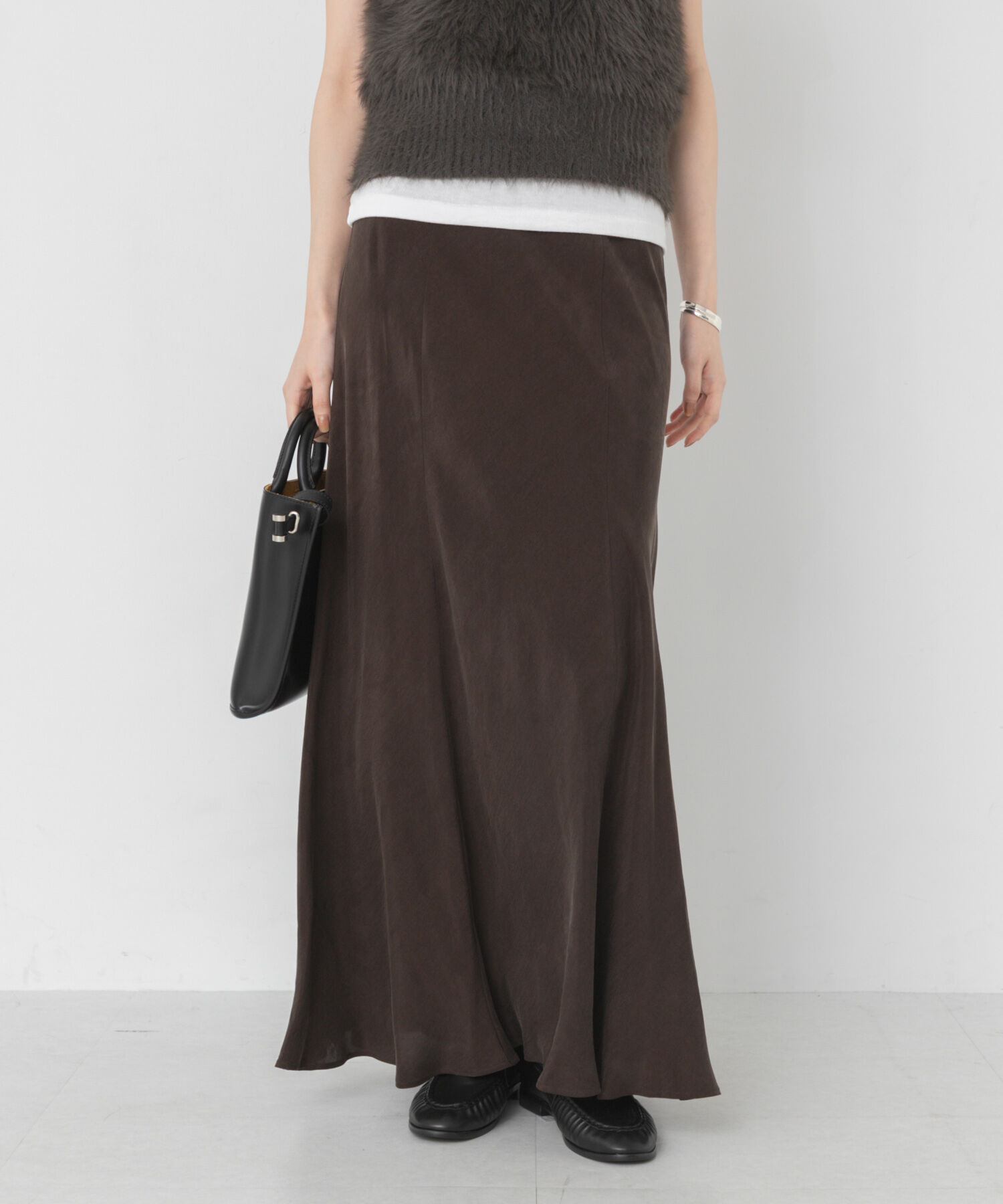 URBAN RESEARCH「キュプラバイアススカート」|スカート|ブラウン