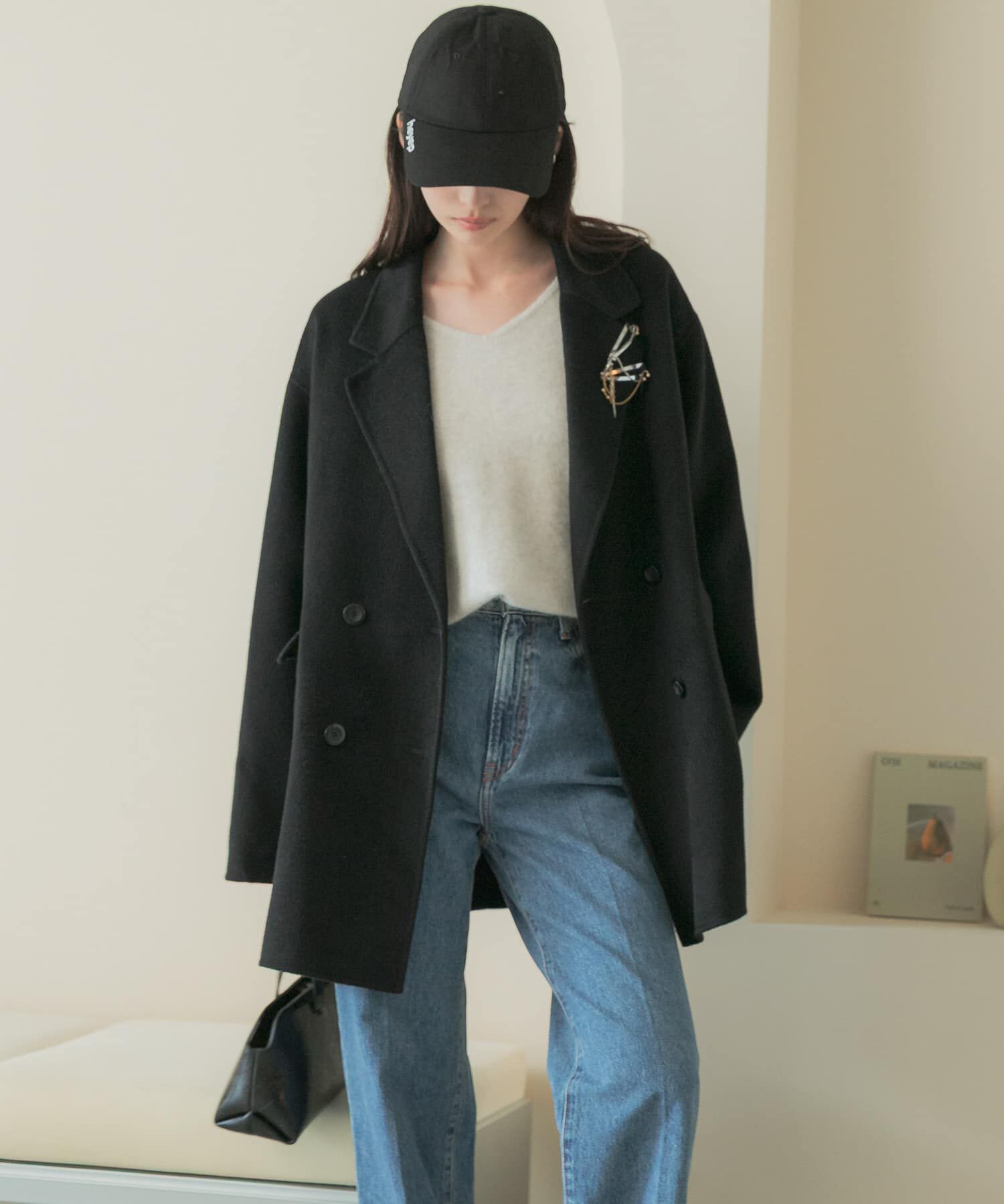 URBAN RESEARCH ROSSO「カシミヤビーバージャケットコート」|チェスターコート|