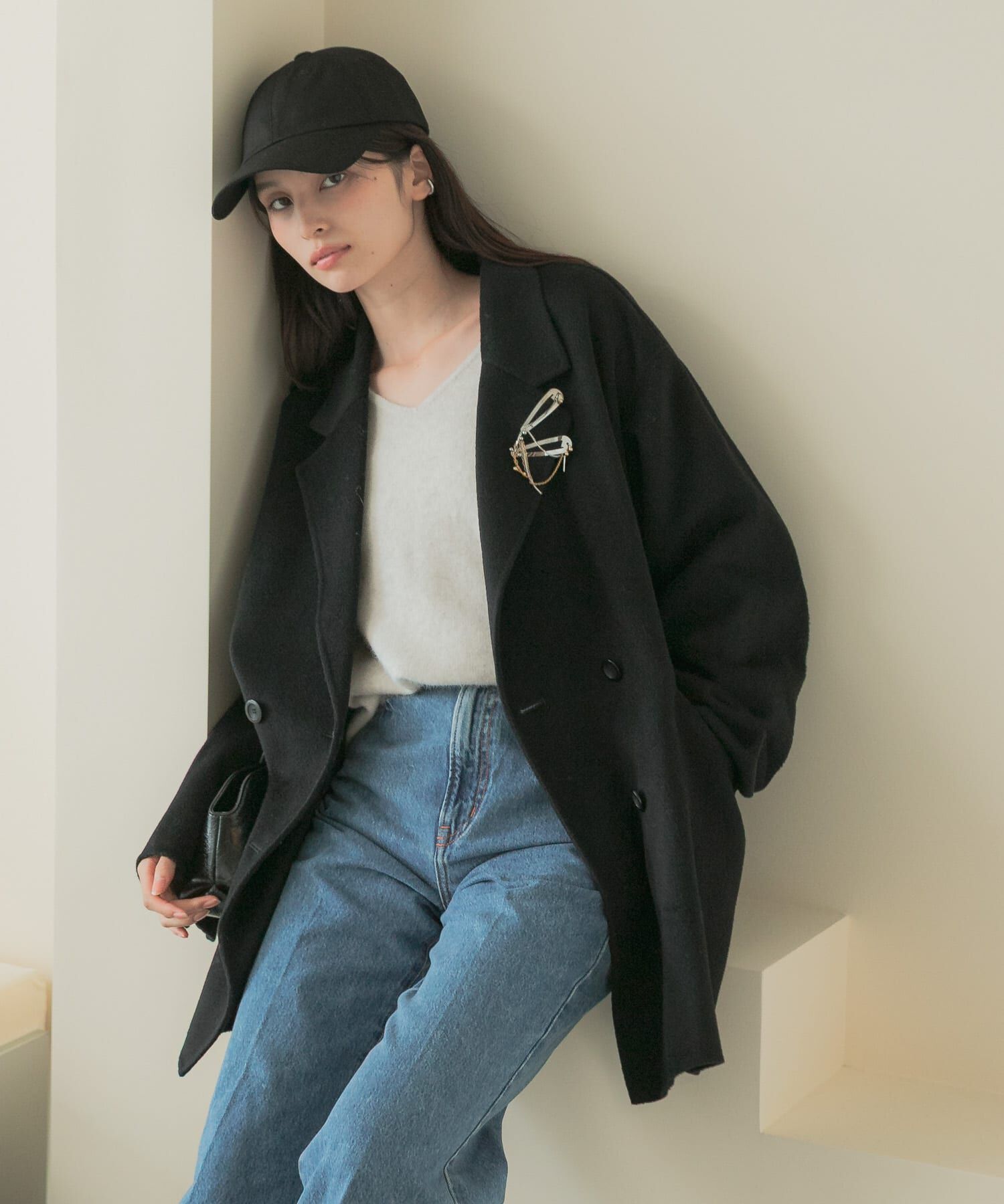 URBAN RESEARCH ROSSO「カシミヤビーバージャケットコート」|チェスターコート|
