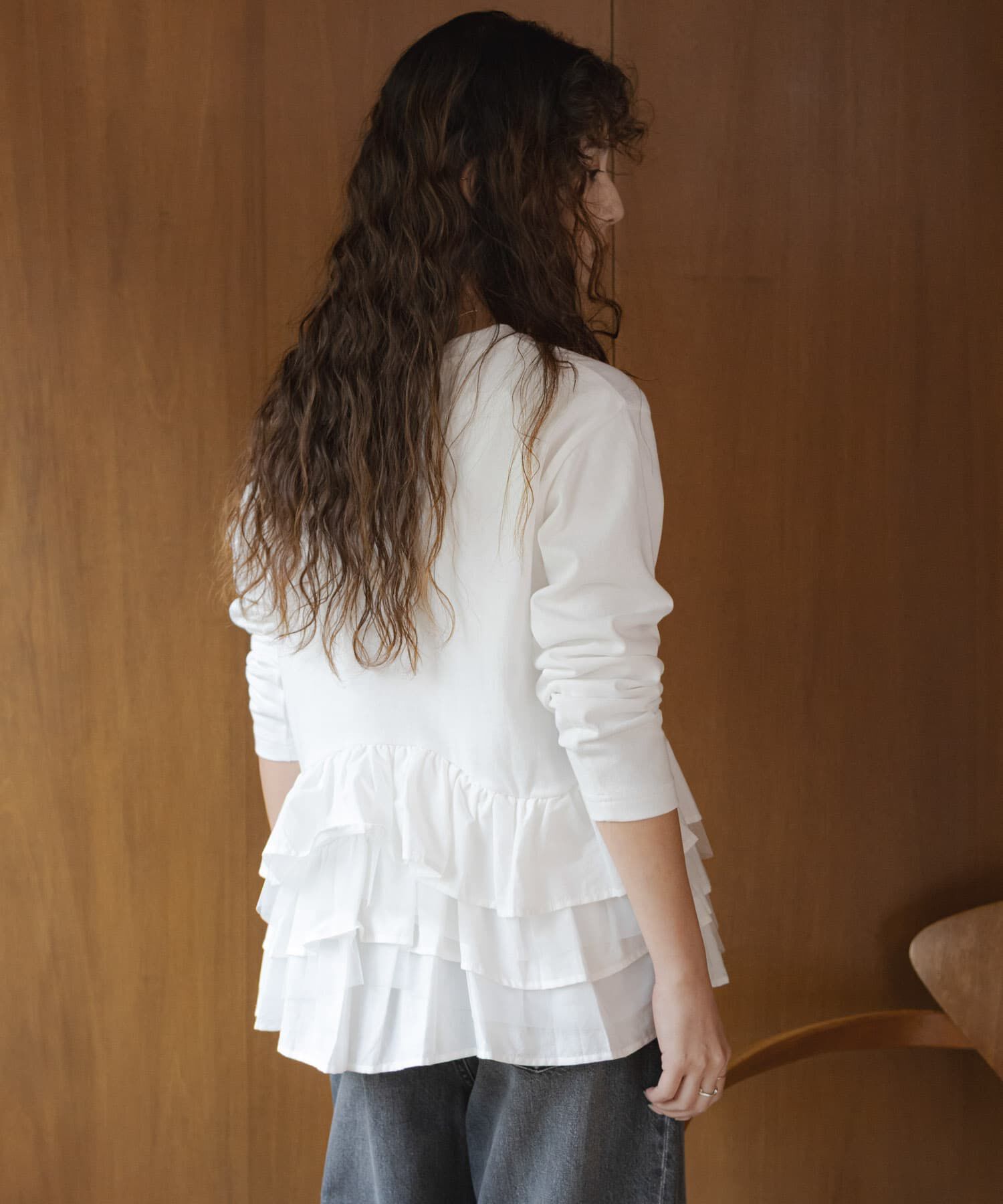 Sonny Label 「『WEB限定』ペプラムチュールフリルカットソー」|Tシャツ・カットソー|