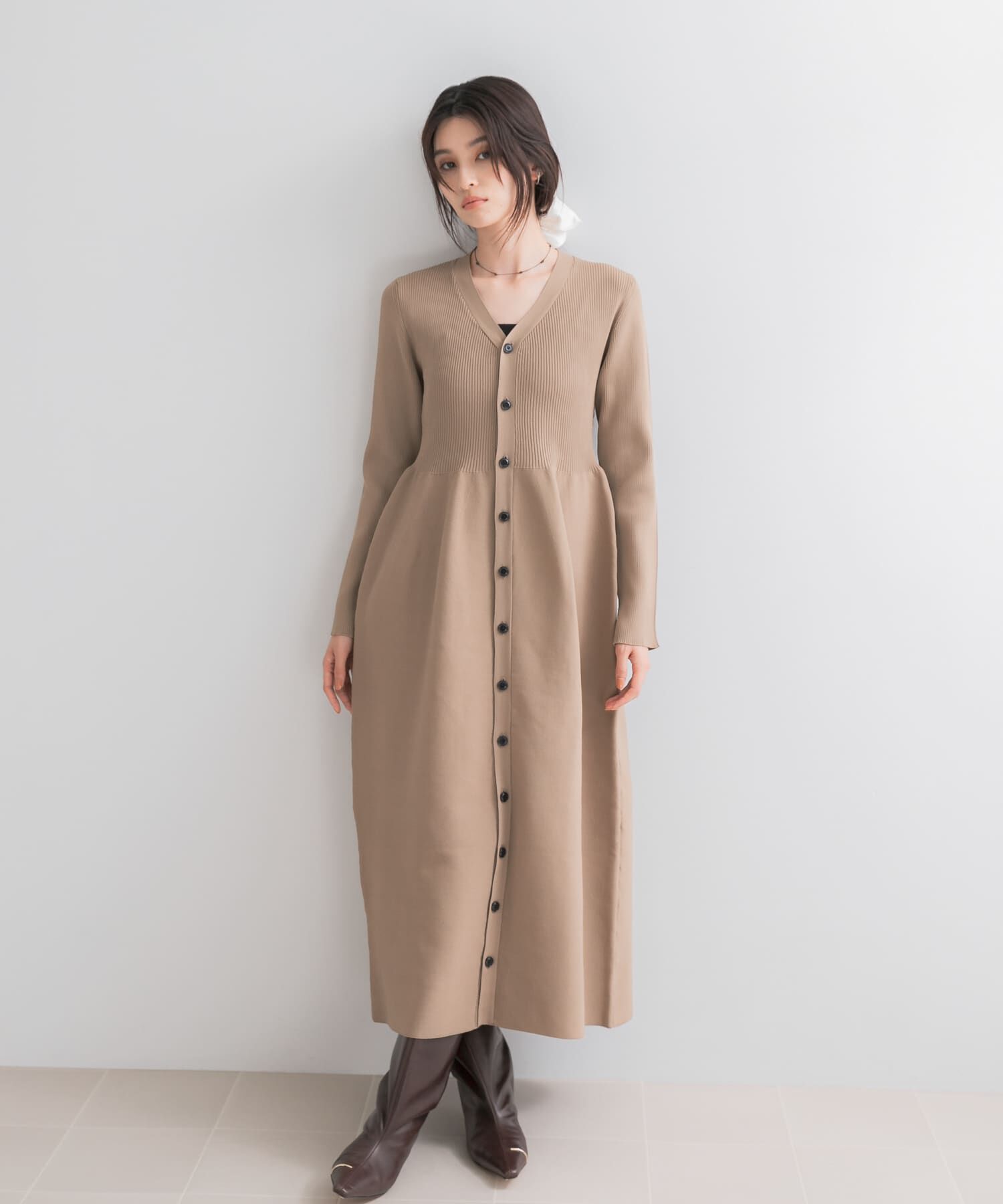URBAN RESEARCH ROSSO「ボタンデザインフォルムニットワンピース」|ワンピース|