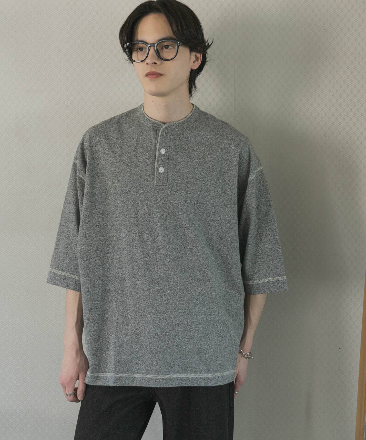 SENSE OF PLACE by URBAN RESEARCH「『別注』Healthknit&times;SENSE OF PLACE　ヘンリーネックTシャツ」|Tシャツ・カットソー|