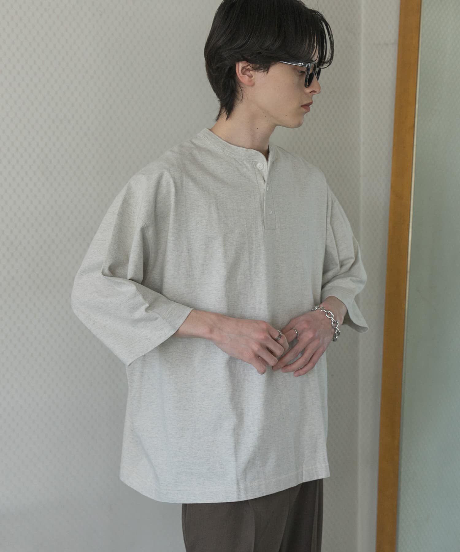 SENSE OF PLACE by URBAN RESEARCH「『別注』Healthknit&times;SENSE OF PLACE　ヘンリーネックTシャツ」|Tシャツ・カットソー|