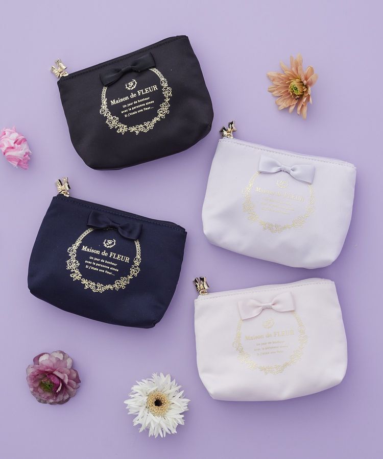 Maison de FLEUR「サテンリボンティッシュケース」|ポーチ|
