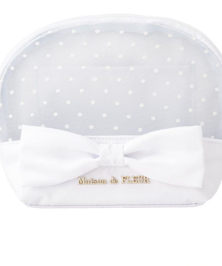 Maison de FLEUR「ドットチュールラウンドポーチ」|ポーチ|