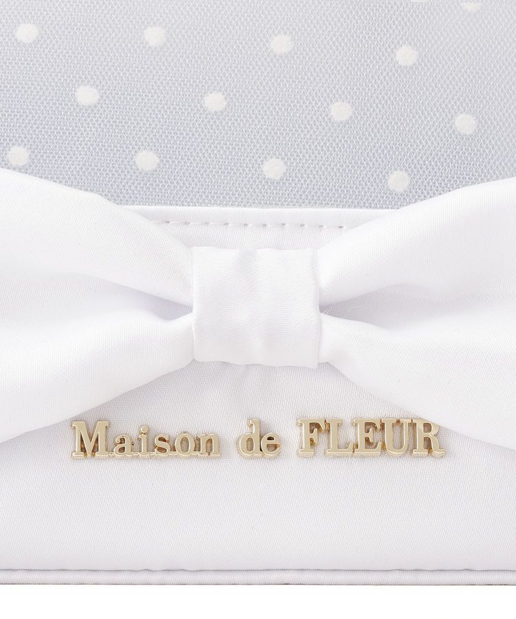 Maison de FLEUR「ドットチュールラウンドポーチ」|ポーチ|