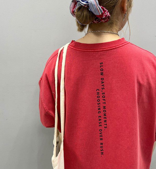  「【＠yns628企画】ロゴ刺繍&times;プリント チュニックTシャツ」|プルオーバー|レッド