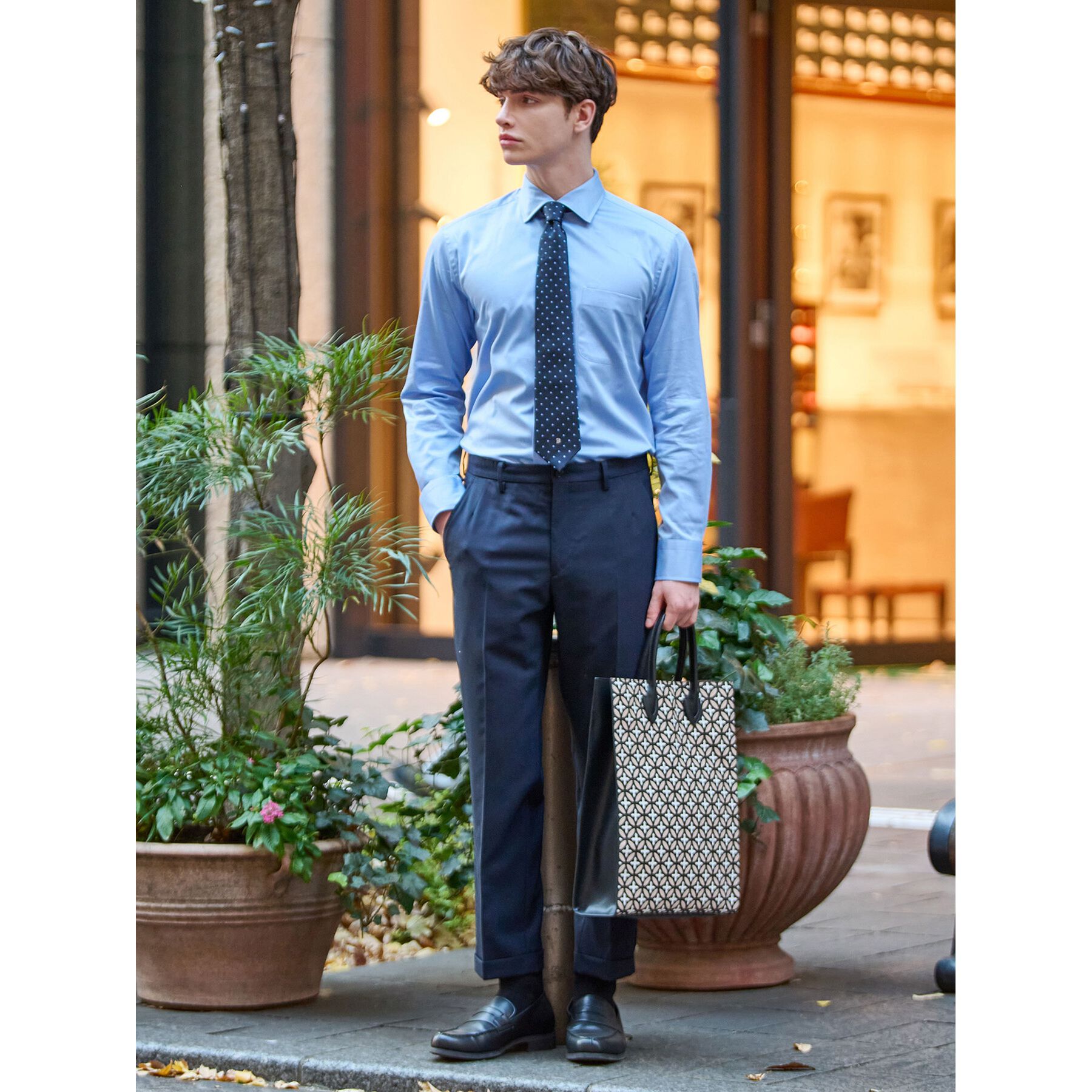 DRESSTERIOR「100／2 ワイドカラーシャツ」|シャツ・ブラウス|