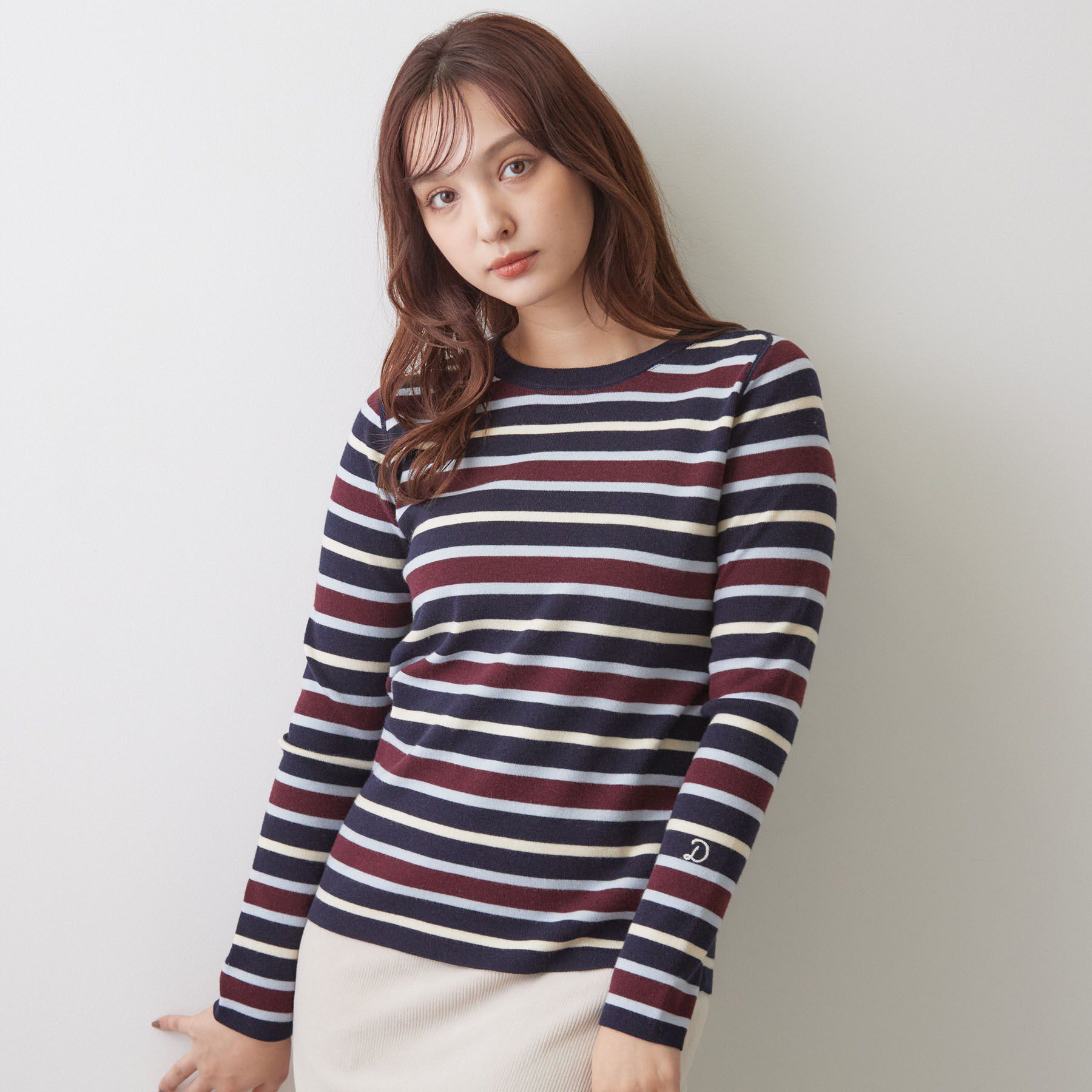 DRESSTERIOR「ストレッチ フルニードルボーダーニット」|ニット・セーター|